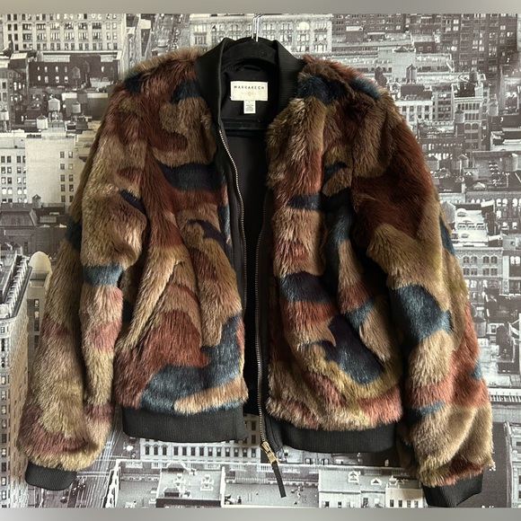 Anthro Marrakech Faux Fur Bomber Jacket - Picture 3 of 9